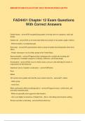 FAD4451 Chapter 12 Exam Questions With Correct Answers