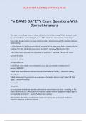 FA DAVIS SAFETY Exam Questions With Correct Answers