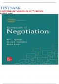 Test Bank For Essentials of Negotiation, 7th Edition by Roy Lewicki, Bruce Barry| 978-1260399455| All Chapters 1-12| LATEST