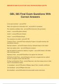 GBL 385 Final Exam Questions With Correct Answers