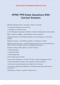 HFRG TPR Exam Questions With Correct Answers