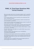 IS460_10_Final Exam Questions With Correct Answers