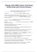 Biology 1023, BRCC Aluko, Final Exam  Study Guide with Correct Answers