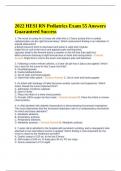 2022 HESI RN Pediatrics Exam 55 Answers Guaranteed Success.