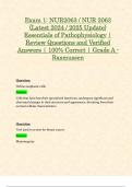 Exam 1: NUR2063 / NUR 2063 Essentials of Pathophysiology Exam (Latest 2024 / 2025 Updates STUDY BUNDLE WITH COMPLETE SOLUTIONS) All Modules Covered | 100% Correct | Grade A - Rasmussen