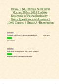 Exam 1: NUR2063 / NUR 2063 (Latest 2024 / 2025 Update) Essentials of Pathophysiology | Exam Questions and Answers | 100% Correct | Grade A - Rasmussen