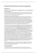 Complete summary of World Cities and Urban Inequalities 2020 (UU, SGPL)