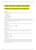 AGNP BOARD EXAM QUESTIONS Pregnancy Assessment (67 Questions)_Complete Solution A+ Guide.