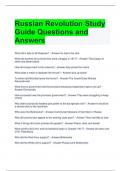 Russian Revolution Study Guide Questions and Answers 