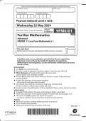 A LEVEL EDEXCEL FURTHER MATHEMATICS CORE PURE MATHS QUESTION  PAPER 1  2024