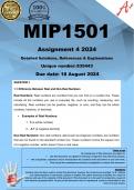 MIP1501 Assignment 4 COMPLETE ANSWERS) 2024 (835443 ) - DUE 18 August 2024 