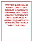 RAMP TEST QUESTIONS AND VERIFIED  COMPLETE WELL EXPLAINED ANSWERS WITH RATIONALES  100% CORRECT VERIFIED BY EXPERTS LATEST UPDATE 2024 GRADED A+ GUARANTEED SUCCESS AFTER DOWNLOAD (ALL YOU NEED TO PASS YOUR EXAMS