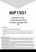 MIP1501 Assignment 4 (ANSWERS) 2024 - DISTINCTION GUARANTEED