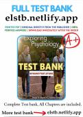 Test Bank for Exploring Psychology 11th Edition Myers All Chapters Included  With Complete Verified Solutions Latest Update