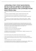 ASWB PRACTICE TEST QUESTIONS: HUMAN DEVELOPMENT, DIVERSITY. HBSE QUESTIONS AND ANSWERS WITH SOLUTIONS 2024