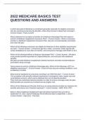 2022 MEDICARE BASICS TEST QUESTIONS AND ANSWERS.