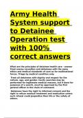 Army Health System support to Detainee Operation test with 100- correct answers