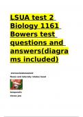 LSUA test 2 Biology 1161 Bowers test questions and answers(diagrams included)