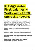 Biology 1161- First Lab. Jerry Walls with 100- correct answers