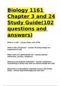 Biology 1161 Chapter 3 and 24 Study Guide(102 questions and answers).