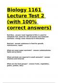 Biology 1161 Lecture Test 2 (with 100- correct answers).