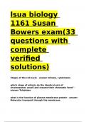 lsua biology 1161 Susan Bowers exam(33 questions with complete verified solutions).