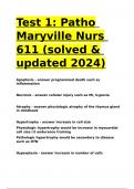 Test 1 Patho Maryville Nurs 611 (solved & updated 2024).