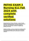 PATHO EXAM 3 Nursing 611 Fall 2024 with complete verified solutions