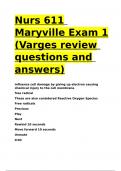 Nurs 611 Maryville Exam 1 (Varges review questions and answers).