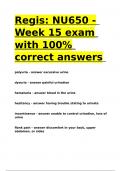 Regis NU650 - Week 15 exam with 100- correct answers.