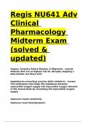 Regis NU641 Adv Clinical Pharmacology Midterm Exam (solved & updated).