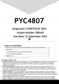 PYC4807 Assignment 3 (PORTFOLIO ANSWERS) 2024 - DISTINCTION GUARANTEED.