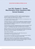 Law 342: Chapter 8 – Gender Discrimination Exam Questions With Correct Answers