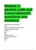 Module 2 genetic code and transcription(67 questions and answers).