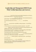 Leadership and Management HESI Exam With Verified Questions and Answers