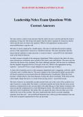 Leadership Nclex Exam Questions With Correct Answers