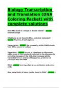 Biology Transcription and Translation (DNA Coloring Packet) with complete solutions