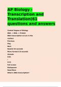 AP Biology - Transcription and Translation(61 questions and answers