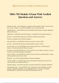 MHA 705 Module 4 Exam With Verified Questions and Answers