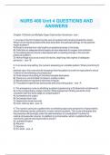 NURS 400 EXAM 6 QUESTIONS AND ANSWERS