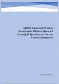 NR509 Advanced Physical Assessment Midterm Week 1-4 Exam || All Questions & Correct Answers (Rated A+)