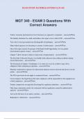 MGT 340 - EXAM 3 Questions With Correct Answers