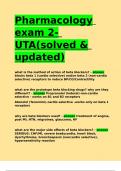 Pharmacology exam 2- UTA(solved & updated)