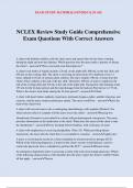 NCLEX Review Study Guide Comprehensive Exam Questions With Correct Answers