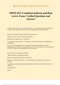 NRNP 6531 Combined midterm and final review Exam. Verified Questions and Answers