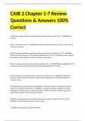 CAIB 2 Chapter 1-7 Review Questions & Answers 100% Correct