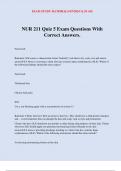 NUR 211 Quiz 5 Exam Questions With Correct Answers