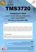 TMS3720 Assignment 4 COMPLETE ANSWERS) 2024 (235217) - DUE 12 September 2024