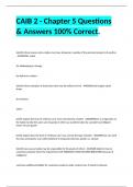 CAIB 2 - Chapter 5 Questions & Answers 100% Correct.