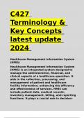 C427 Terminology & Key Concepts latest update 2024